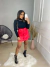 Saia botões couro eco bardoh brand - vermelho