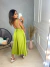 Vestido midi com fendas viscolinho - verde abacate - Amor de Peça - Looks Femininos Estilosos, Loja de Roupa Feminina Online