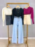 Blusa manga puff tricot over - preto - online store