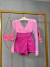Body de renda manga longa - rosa barbie on internet