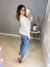 Blazer acinturado manga princesa - off white na internet