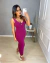 Vestido midi tricot rayon - fúcsia