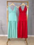 Vestido longo com fenda frontal - verde água - Amor de Peça - Looks Femininos Estilosos, Loja de Roupa Feminina Online