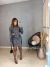 Vestido paetê com gola e manga longa - prata