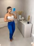 Calça alfaiataria skinny - azul forma pequena - veste 34