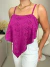 Cropped de bico laise bordado - fúcsia