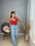 Image of Body de renda chantily com alcinha - vermelho