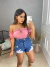 Short jeans cós alto destroyed - lavagem escura - comprar online
