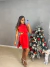 Vestido curto com strass e fenda lateral - vermelho on internet