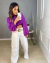Image of Calça wide leg jeans off white com cinto