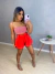 Short alfaiataria godê - vermelho