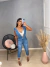 Image of Macacão salopete jeans pantacourt - azul