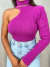 Blusa nula manga tricot - roxo