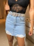 Saia jeans barra desfiada com fenda lateral - azul claro - Amor de Peça - Looks Femininos Estilosos, Loja de Roupa Feminina Online