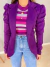 Blazer manga princesa acinturado - uva