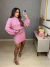 Conjunto tricot tramas de saia e blusa puff - rosa barbie - buy online