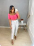 Image of Cropped estilo corset - rosa coral