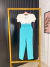 Calça alfaiataria inspiração zara - azul turquesa