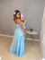 Vestido longo nó frontal - azul bebê on internet
