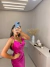Imagem do Vestido midi no cetim - rosa pink