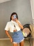 Imagem do Camisa cropped com botões - branco