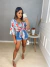 Conjunto kimono + top faixa tropical - azul - buy online
