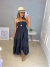 Conjunto cropped e saia midi - preto - online store