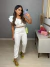 Conjunto calça zara e cropped babados - branco