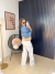 Calça wide leg jeans destroyed - branca - comprar online