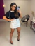 Short saia alfaiataria com cinto - branco na internet