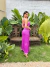 Vestido longo camadas no tricot premium - fúcsia - comprar online