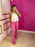 Calça jeans flare - rosa