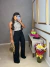 Calça wide leg alfaiataria - preto on internet