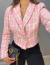 Conjunto tweed de blazer com short - alta costura rosa - loja online