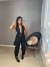 Calça alfaiataria com cinto dourado - preto
