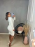 Vestido tubinho com manga longa no tricot - branco