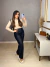 Calça wide loose de couro - preta - loja online
