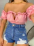 Short jeans cós alto destroyed - lavagem escura na internet