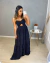 Vestido longo camadas poá - preto - online store