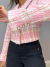 Conjunto tweed de blazer com short - alta costura rosa na internet
