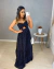 Vestido longo camadas poá - preto - buy online