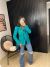 Blazer em alfaiataria com botões no punho - azul petróleo - comprar online