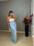 Calça pantalona de viscolhinho - azul pastel - loja online
