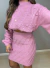 Conjunto tricot tramas de saia e blusa puff - rosa barbie - Amor de Peça - Looks Femininos Estilosos, Loja de Roupa Feminina Online