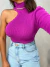 Blusa nula manga tricot - roxo - buy online