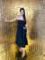Vestido tomara que caia midi evasê - preto - comprar online