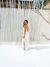 Vestido tricot premium frente única com amarração no pescoço - off white - comprar online