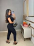 Conjunto calça zara e cropped babados - preto on internet