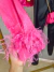 Cropped manga longa com plumas - rosa - comprar online