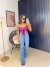 Calça flare com barra desfiada retrô - clara on internet